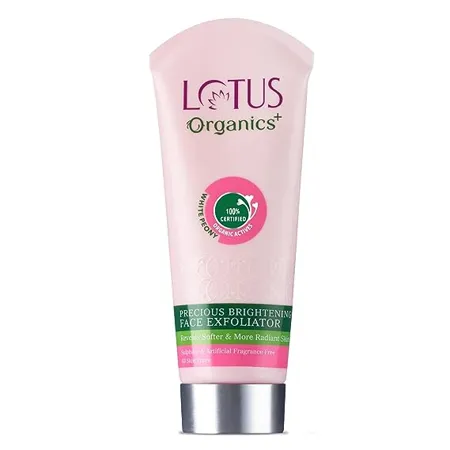 Lotus Organics Precious Brightening Face Exfoliator Face scrub Removes dead skin cells tackles uneven skin texture 100 g