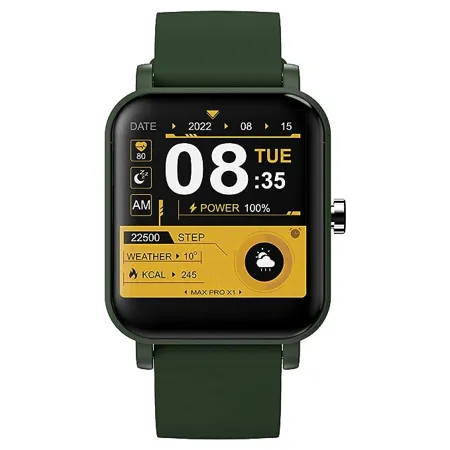 Maxima Max Pro X1 Smartwatch Premium 1 4 HD Display of 500 Nits with 10 Days Battery Life 100 Watch Faces Sleep SpO2 Monitoring Social Media alerts Multiple Exercise Modes Army Green 