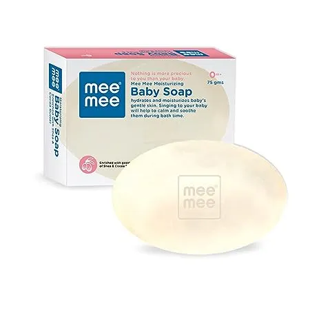 Mee Mee Moisturizing Baby Soap Gentle Bath Bar with Chamomile Olive 100 Natural Shea Cocoa Butter Dermatologically Tested for Soft Baby Skin No Paraben Chemicals No Tears Formula Suitable from Birth 75g