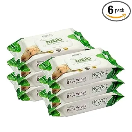 NOVEL Baby Wet Wipes Pack With Lid Pack of 6 80 Sheet 