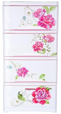 Nayasa Tuckins 24 DLX Multipurpose Plastic Shelf Drawer White