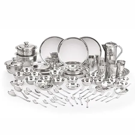 Neelam Stainless Steel 24 Gauge Premium Dinner Set 81 Pcs