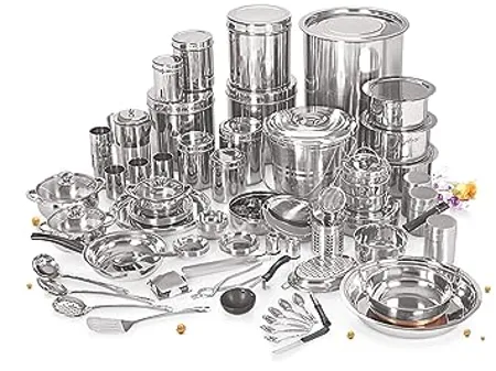 Neelam Stainless Steel Premium 151 pc Wedding Dinner Set