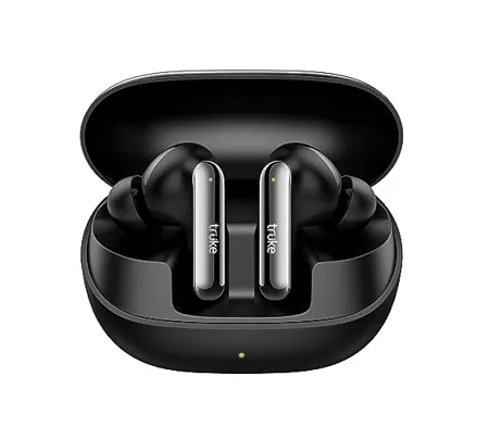 Newly Launched truke Buds Clarity 5 True Wireless in Ear Earbuds 6Mic Adv ENC 80H Playtime 35ms Ultra low latency 13mm Titanium Drivers 3 EQ Modes Fast Charge 1 Step Pairing BT 5 3 IPX5 Black 