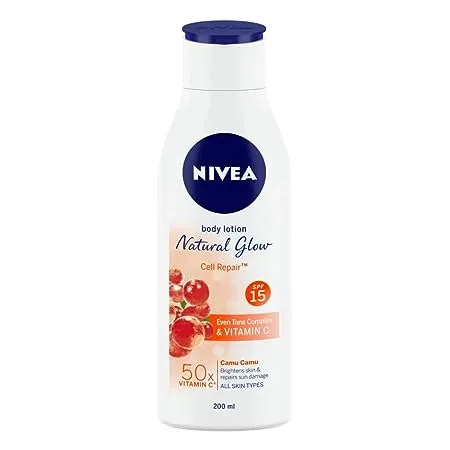 Nivea Body Lotion Natural Glow Cell Repair Spf 15 50x Vitamin C 200ml