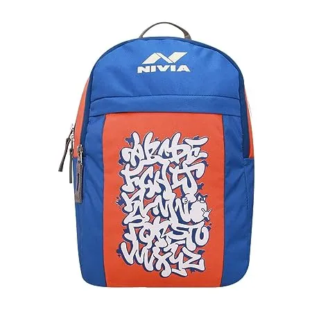 Nivia 5258 Alphabet School Bag Others Orange Royal Blue 