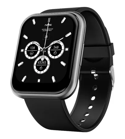 Noise ColorFit Ultra Smart Watch with 1 75 HD Display Aluminium Alloy Body 60 Sports Modes Spo2 Lightweight Stock Market Info Calls SMS Reply Gunmetal Grey dial Black strap 