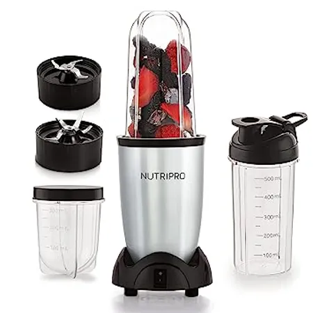 NutriPro Juicer Mixer Grinder Smoothie Maker 500 Watts 3 Jar Silver 