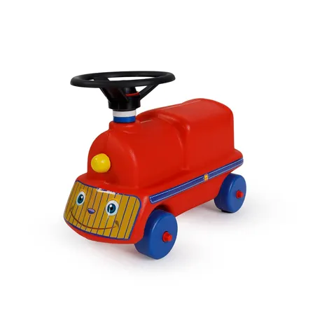 OK Play My Ride On Engine Plastic Toy for Kids Train Engine for Babies Improves Gross Skill Development for 2 Years Red Blue 