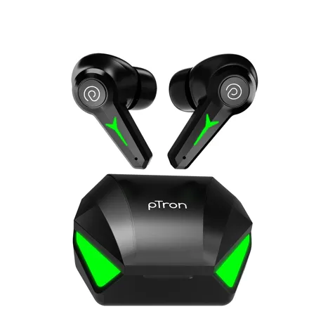 PTron Newly Launched PlayBuds 2 TruTalk AI ENC HD Calls in Ear TWS Earbuds 40ms Game Music Modes 45Hrs Playtime Bluetooth 5 3 Headphones Type C Fast Charging IPX5 Water Resistant Black 