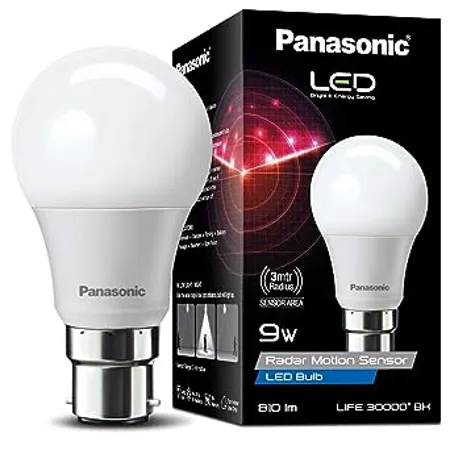 Panasonic 9W LED Radar Motion Sensor Bulb with B22 Lamp Base Cool Day White B22D 1 Piece