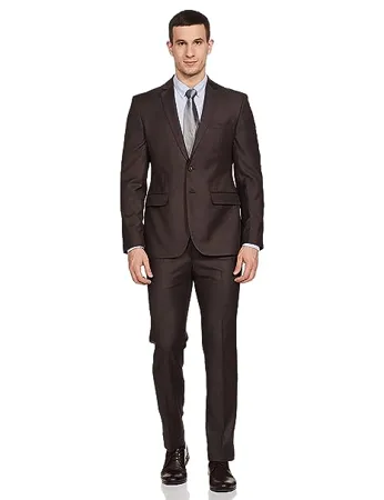 Park Avenue Rayon Blend Men s Full Sleeve Slim FIT Dark Brown Formal Suit PMDS02941 O6 34 