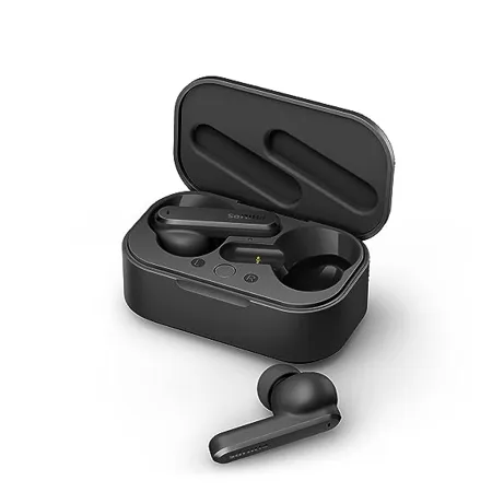 Philips Audio Tws Tat4506 Bluetooth Truly Wireless In Ear Earbuds With Mic With Active Noise Cancellation 24 Hrs Playtime 6 18 Ipx4 Touch Controls C Type Charging Black 