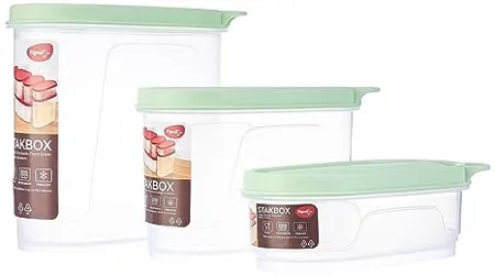 Pigeon StakBox Value Combi Set of 3 Storage for Kitchen Green