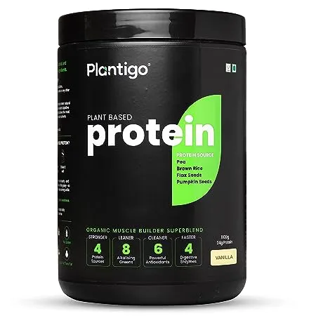 Plantigo Plant Based Protein Powder for Men and Women 1kg Vanilla Flavor 100 Vegan Protein with 28 Minerals Vitamins BCAA for Muscle Weight Gain Body Building All Natural Green Protein Powder
