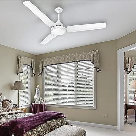 Polycab BLDC 1200 MM High Speed Ceiling Fan Airika BLDC With Remote White 1200 MM 