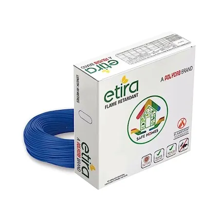 Polycab ETIRA Flame Retardant House Wire PVC Insulated Copper Cable Electric Wire 0 75 SQMM Blue 90m 