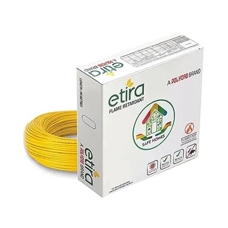 Polycab ETIRA Flame Retardant House Wire PVC Insulated Copper Cable Electric Wire 1 SQMM Yellow 90m 