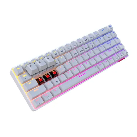 Portronics Hydra 10 Mechanical Wireless Gaming Keyboard with Bluetooth 5 0 2 4 GHz RGB Lights 16 8 Million Colors Type C Charging Compatible with PCs Smartphones and Tablets Red 