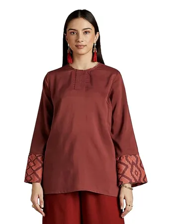 RIVER by Narendra Kumar Premium Designer Women s Solid Short Kurta Kurti