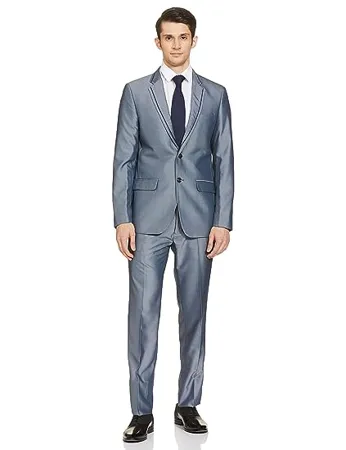 Raymond Rayon Blend Men s Full Sleeve Contemporary FIT Dark Blue Formal Suit