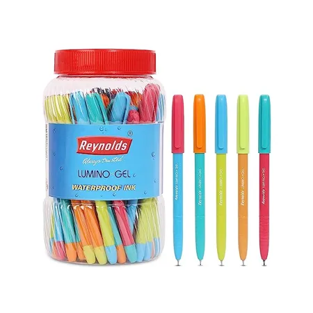 Reynolds Lumino Gel 40 CT Jar Blue School and Office Stationery 0 6mm Tip Size Pen for BTS