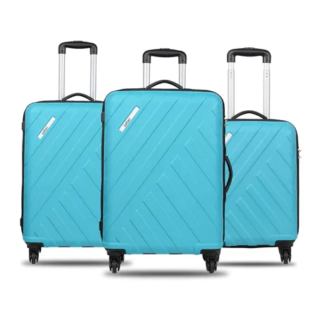 Safari RAY Polycarbonate Combo Set of Small Medium and Large Check in Cyan Hardsided Luggage RAY 3P Combo 4W Cyan RAY3P4WCYN 