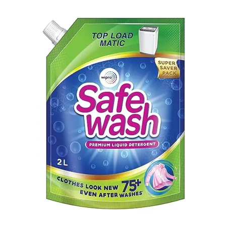 Safewash Matic Top Load Washing Machine Liquid Detergent 2L Refill Pack For 2X Stain Removal with Colour Protect Technology