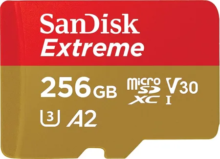 SanDisk Extreme 256GB microSDXC UHS I 190MB s Read 130MB s Write Memory Card for 4K Video on Smartphones Action Cams and Drones