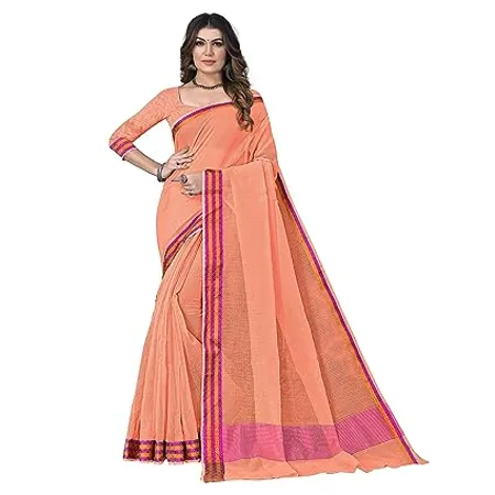 Sidhidata Women s Kota Doria Cotton Manipuri Saree With Unstitched Blouse Piece