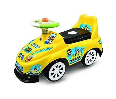 Skoodle Alex Powerplay Ride On Car for Kids Push car for Kids Outdoor Toys 4 Wheel Movement for 1 Year Toddlers Ride on with Music backrest and Wide seat for Kids
