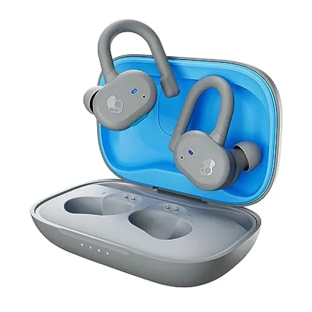 Skullcandy Push Active True Wireless in Ear Earbuds with 44 Hours Total Battery IP55 Sweat and Water Resistant Light Gray Blue 