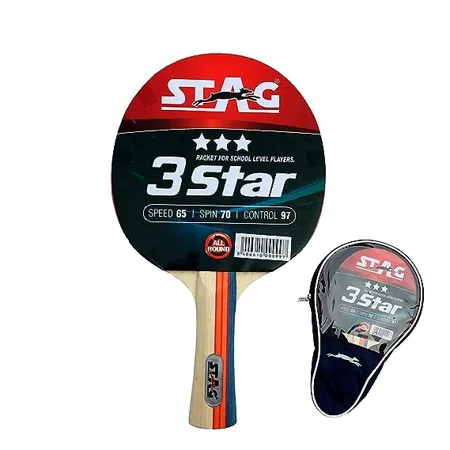 Stag Table Tennis T T Racket Premium ITTF Approved Rubber Beginner Intermediate Series T T Racquet Pro Custom Designed Comfortable Grip Paddle