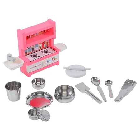 Storio Nano Foodie Kitchenware Set Cute Mini Toy with Unbreakable Stand Made Out of Safe and Non Toxic Plastic Along with Pure Stainless Steel Cooking Accessories for Girls Age 3 Years Plus no Sharp Edges