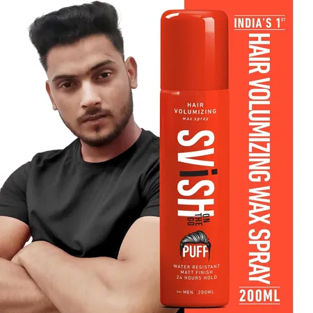 Svish Puff Hair Volumizing Wax Spray Hair Spray for Men 200 ML 24 Hours Strong Hold Water Resistant Matt Finish