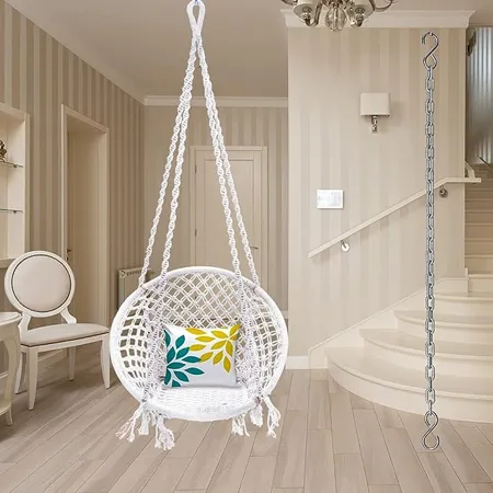 Swing Swing for Adults and Kids Zula for Home Adults Balcony Jhula for Adults Balcony Swing for Living Room with 4ft Long Hanging Chain with 2 S Hooks White Jhoola by Patiofy