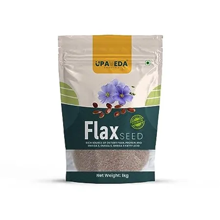 Upaveda Raw Flaxseed 1kg Raw Unroasted Flaxseed Alsi Seeds for Eating Weight Loss Hair Growth Diet Snack food