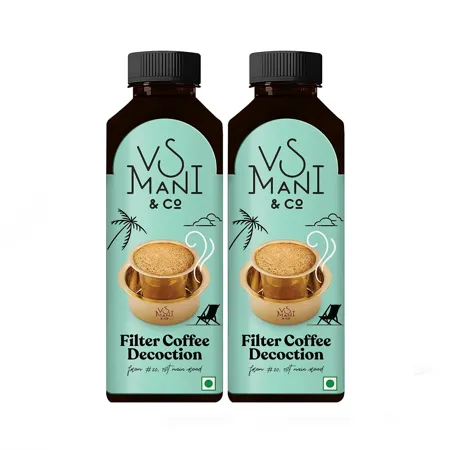 VS Mani Co Filter Coffee Decoction Arabica Dark Roast Strong and Aromatic Filter Coffee Authentic South Indian Flavour Pack of 2 x 220ml 440 ml