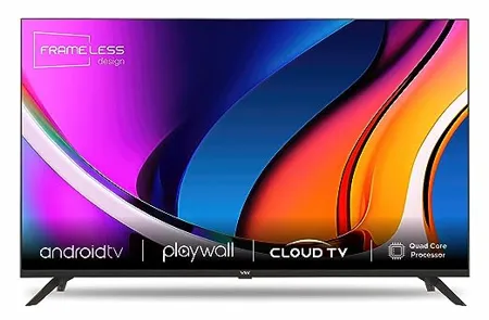 VW 109 cm 43 inches Playwall Frameless Series Full HD Android Smart LED TV VW43F1 Black 