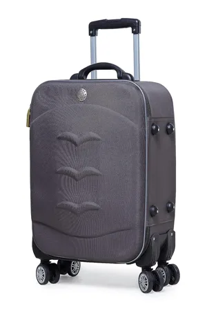 Verage Nairobi 57 cms Grey Cabin Carry on Trolley Detachable 8 Wheels Soft Sided Suitcase Spinner Luggage 20 Inch 