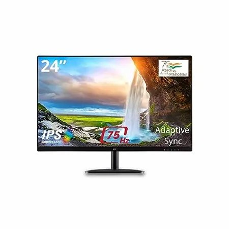 ViewSonic VA2432 MH 24 Inch 60 45 cm IPS Panel FHD 1080p Monitor Gaming Adaptive Sync 75 Hz 3 Side Borderless Design Eye Care Flicker Free Dual Integrated Speakers 2W HDMI VGA