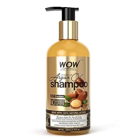WOW Skin Science Moroccan Argan Oil Shampoo For Dry Hair Dandruff Hair Loss Hair Growth Frizzy Hair 300 ml