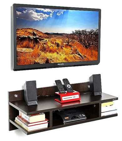 Wudville Stiana Engineered Wood Wall Mounted TV Unit Entertainment Unit Wenge Standard 