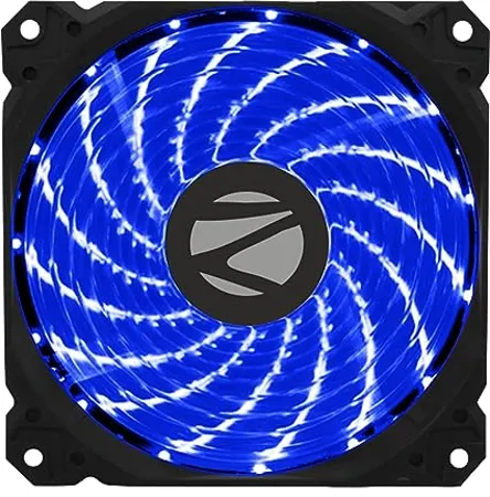 ZEBRONICS ZEB PGF110 120mm Blue Premium Chassis Fan with High Speed 43 5CFM Airflow Hydraumatic Bearing 33 LEDs Anti Vibration Pads 4 Pin Molex and 3 Pin Connector 