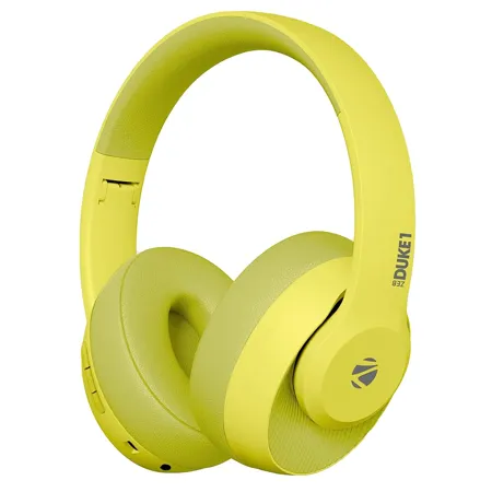 ZEBRONICS Zeb DUKE1 Wireless Bluetooth 5 0 Over Ear Headphone with Voice Assistant AUX Port Call Function 34Hrs Battery Backup Dual Pairing Media Volume Control with mic Green 