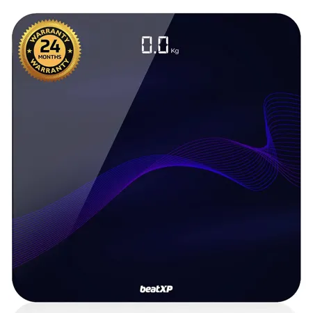 beatXP Gravity Ambience Digital Weight Machine For Body Weight with Thick Tempered Glass Best Bathroom Weighing Scale with LCD Display 2 Year Warranty