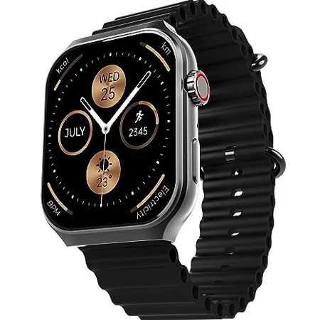 beatxp Marv Ultra 2 01 HD Always On Display Bluetooth Calling Smart Watch Metal Body Rotary Crown 500 Nits Health Tracking Wireless Charging Electric Black 
