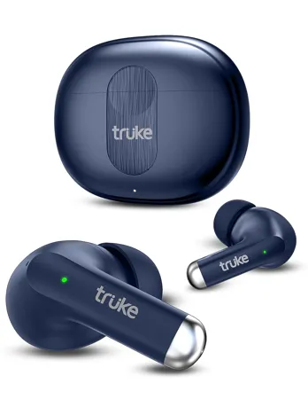 truke Newly Launched Buds A1 True Wireless in Ear Earbuds with 30dB Hybrid ANC 48H Playtime Quad Mics with ENC 3 1 EQ Modes Fast Charging Gaming Mode Instant Pairing AAC Codec BT 5 3 Blue 
