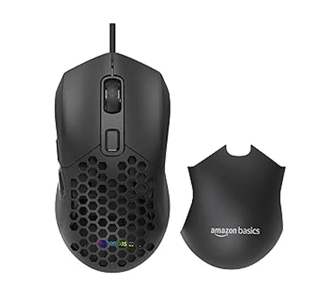 Amazon Basics Gaming Wired Mouse with 6 programmable Buttons I 12800 DPI I 13 1 Modes RGB Light