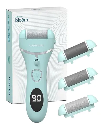 Caresmith Bloom Rechargeable Callus Remover for Feet Foot scrubber for dead skin 3 Roller Heads for Dead Skin Removal Pedicure Machine